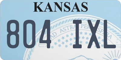 KS license plate 804IXL