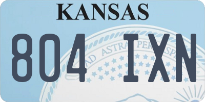 KS license plate 804IXN
