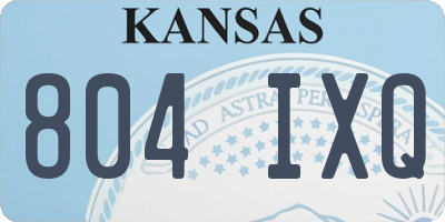 KS license plate 804IXQ