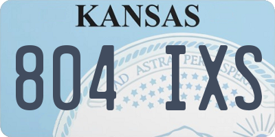 KS license plate 804IXS