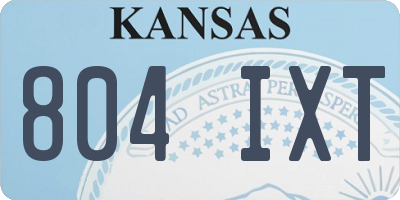 KS license plate 804IXT