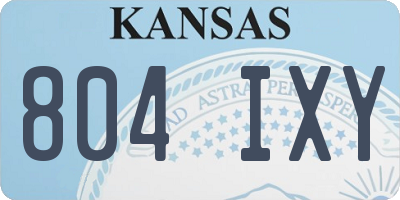 KS license plate 804IXY