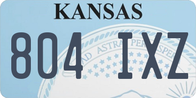 KS license plate 804IXZ
