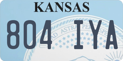 KS license plate 804IYA