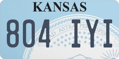 KS license plate 804IYI