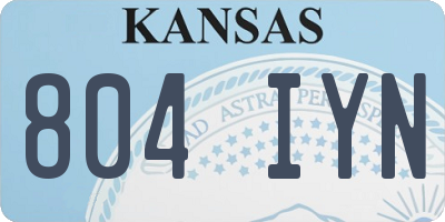 KS license plate 804IYN