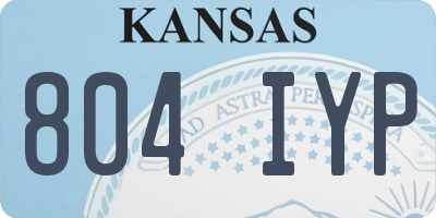KS license plate 804IYP