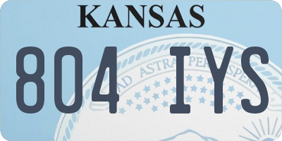 KS license plate 804IYS