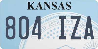 KS license plate 804IZA