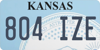 KS license plate 804IZE