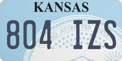 KS license plate 804IZS