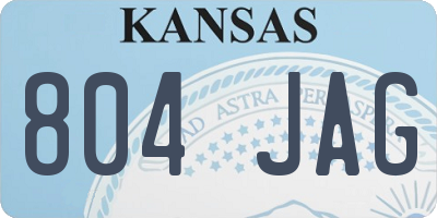 KS license plate 804JAG