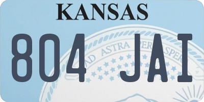 KS license plate 804JAI