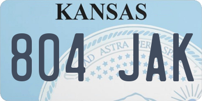 KS license plate 804JAK