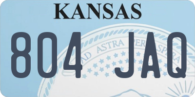 KS license plate 804JAQ