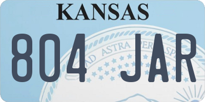 KS license plate 804JAR