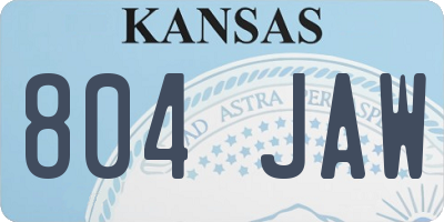 KS license plate 804JAW