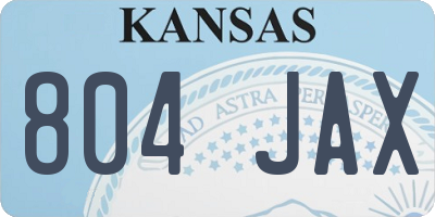 KS license plate 804JAX