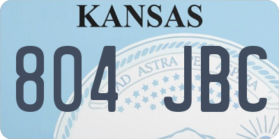 KS license plate 804JBC