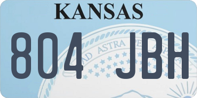 KS license plate 804JBH