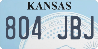 KS license plate 804JBJ