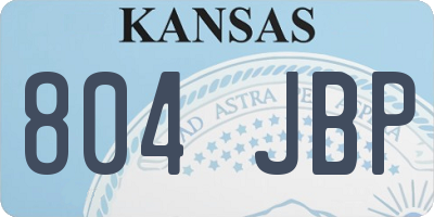 KS license plate 804JBP