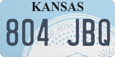 KS license plate 804JBQ