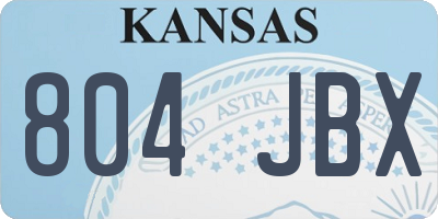 KS license plate 804JBX