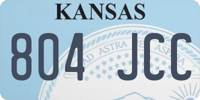 KS license plate 804JCC