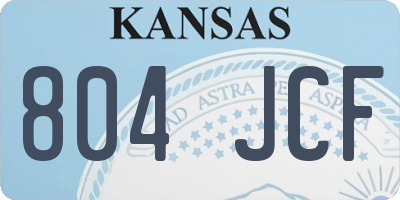 KS license plate 804JCF