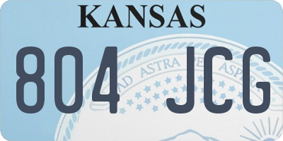 KS license plate 804JCG
