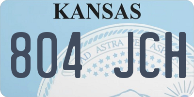 KS license plate 804JCH