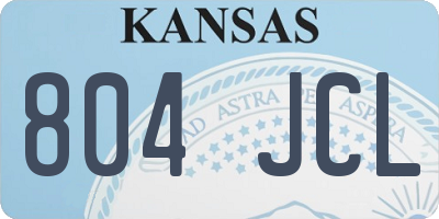 KS license plate 804JCL