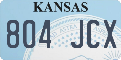 KS license plate 804JCX