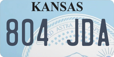 KS license plate 804JDA