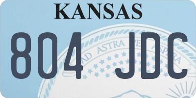 KS license plate 804JDC