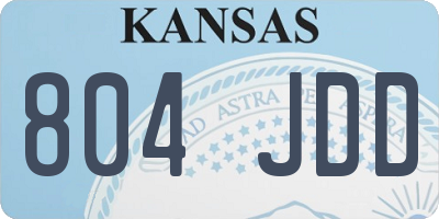 KS license plate 804JDD