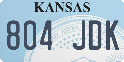 KS license plate 804JDK