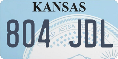 KS license plate 804JDL