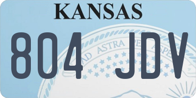 KS license plate 804JDV