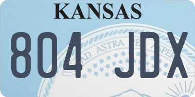 KS license plate 804JDX