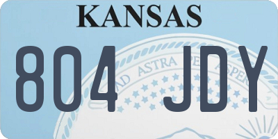 KS license plate 804JDY