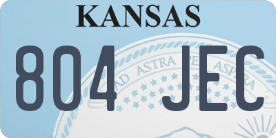 KS license plate 804JEC