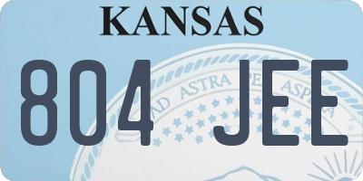 KS license plate 804JEE