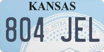 KS license plate 804JEL