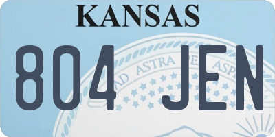 KS license plate 804JEN