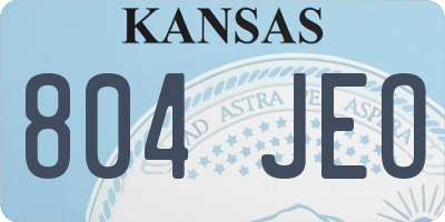 KS license plate 804JEO