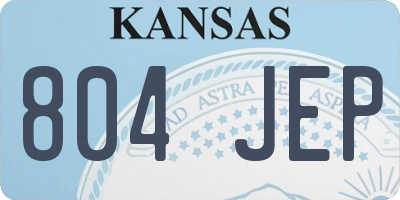 KS license plate 804JEP