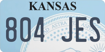 KS license plate 804JES