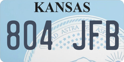 KS license plate 804JFB